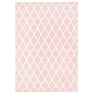 Pink Blush Moroccan Trellis Living Room Rug