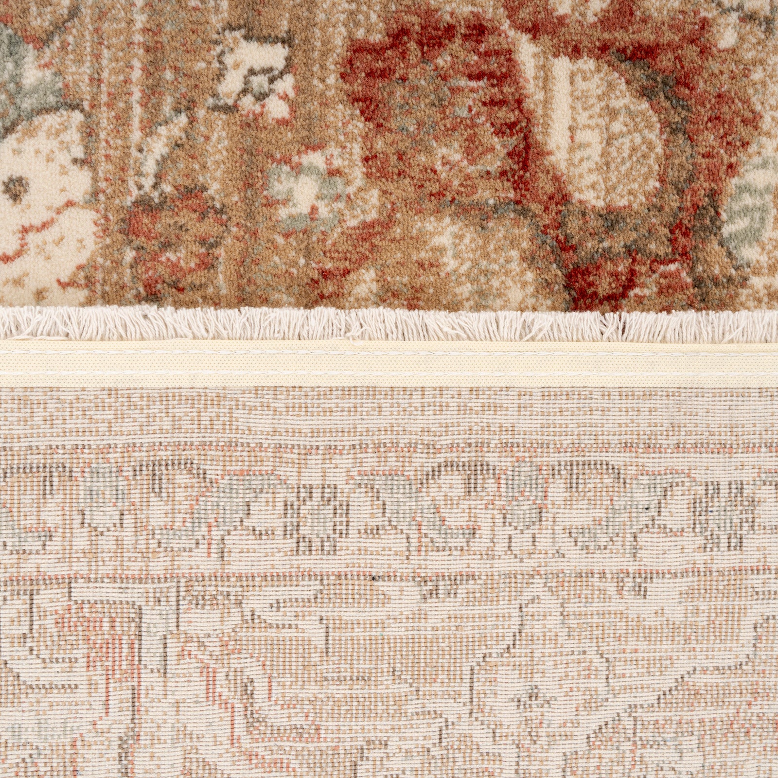 Rustic Floral Terracotta Rug - Dahlia