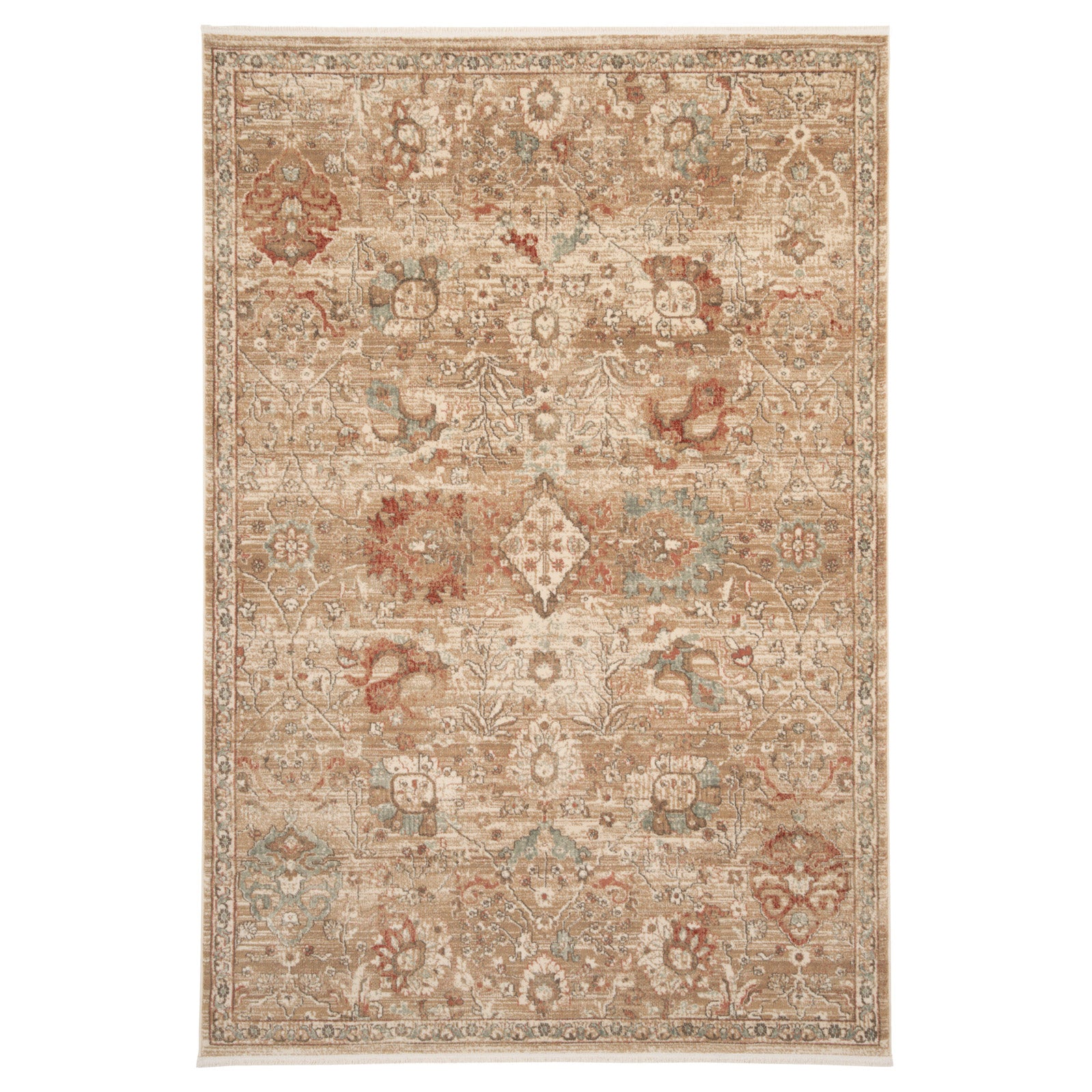 Rustic Floral Terracotta Rug - Dahlia
