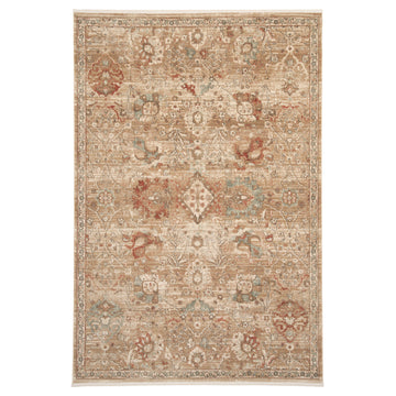 Rustic Floral Terracotta Rug - Dahlia