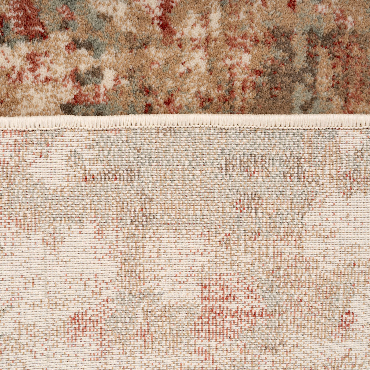 Plush Abstract Beige Orange Runner - Farah