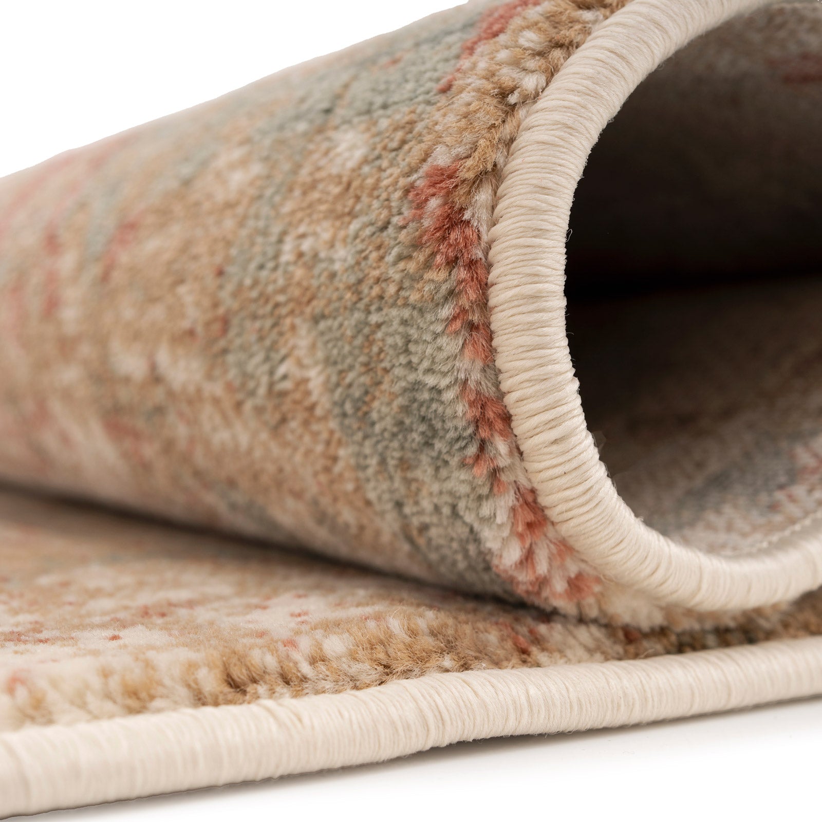 Plush Abstract Beige Orange Runner - Farah