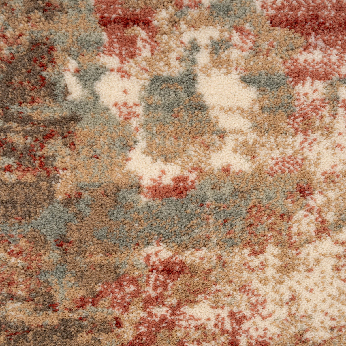 Plush Abstract Beige Orange Rug - Farah