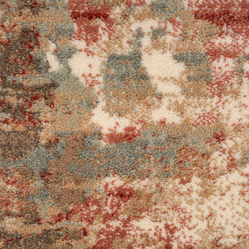 Plush Abstract Beige Orange Runner - Farah