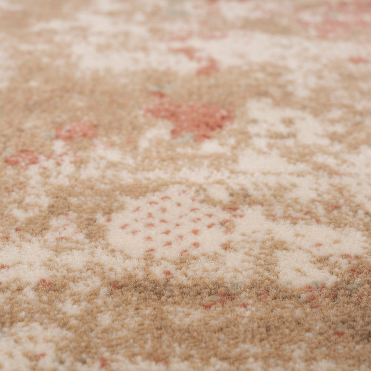 Plush Abstract Beige Orange Rug - Farah