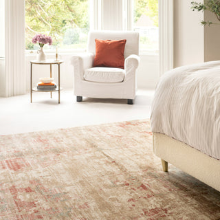 Plush Abstract Beige Orange Rug - Farah