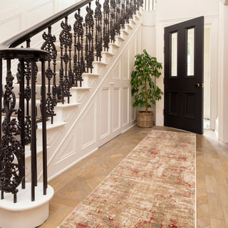 Plush Abstract Beige Orange Rug - Farah
