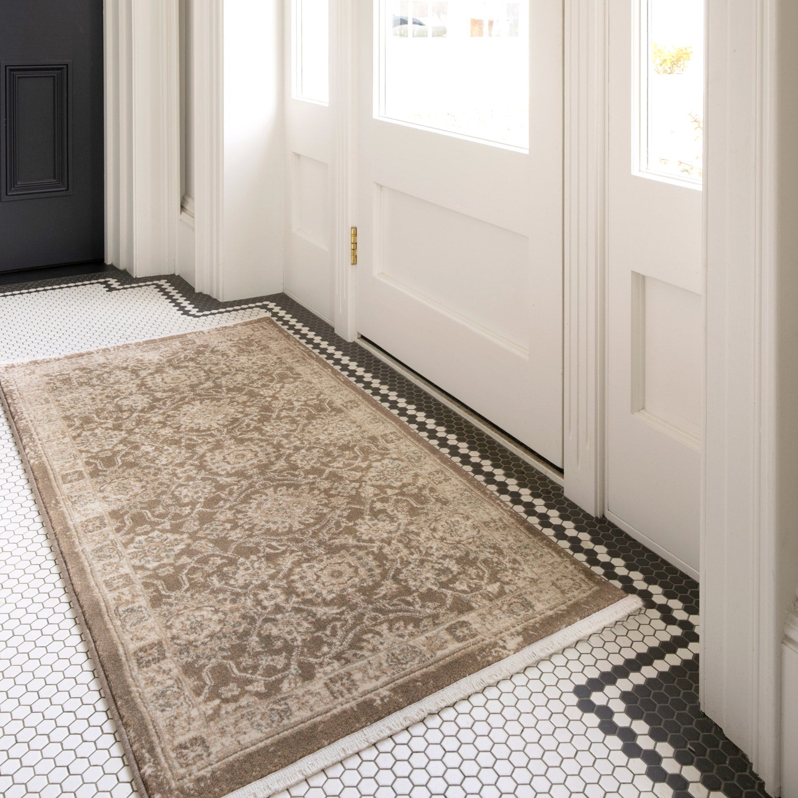 Plush Traditional Brown Rug - Sarina