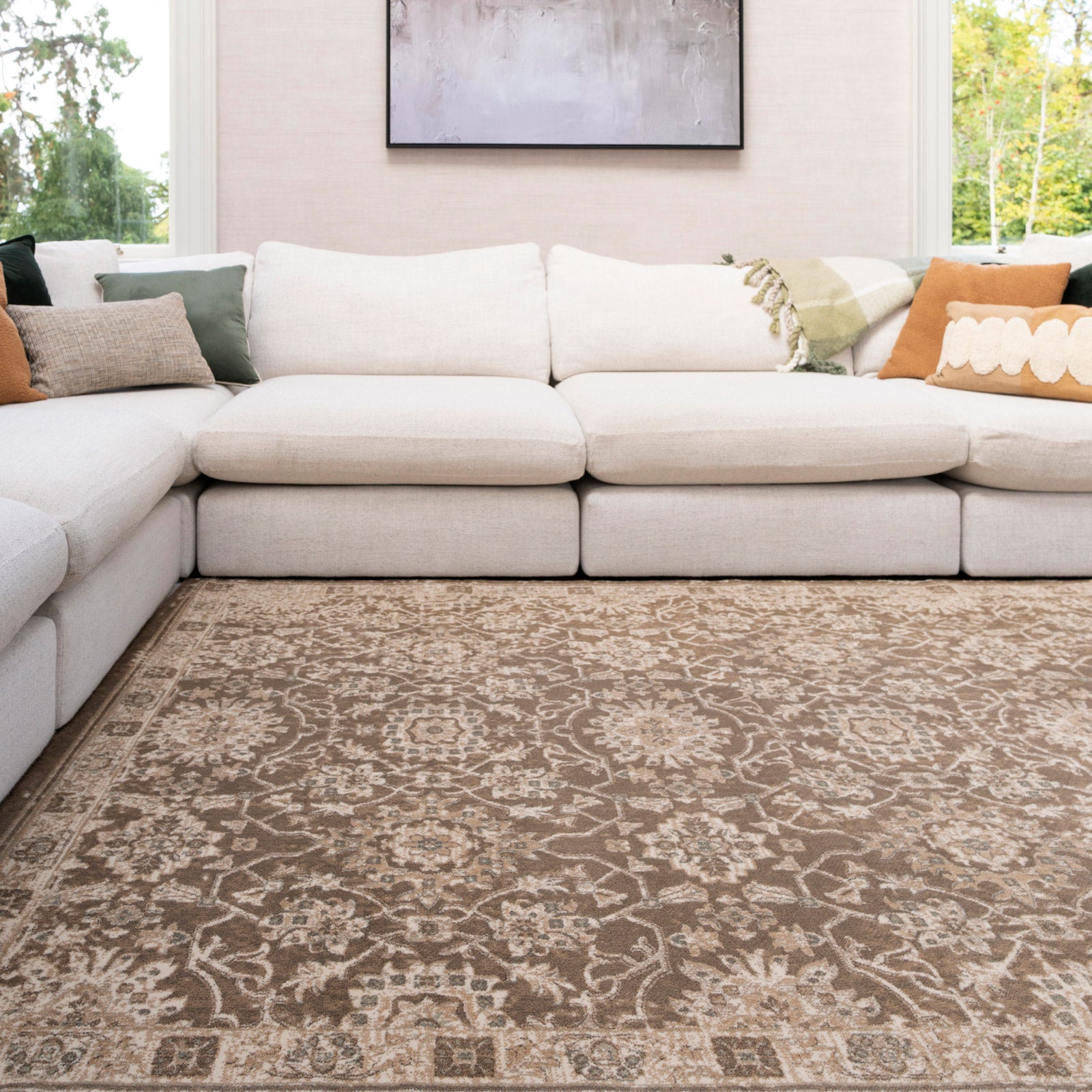 Plush Traditional Brown Rug - Sarina