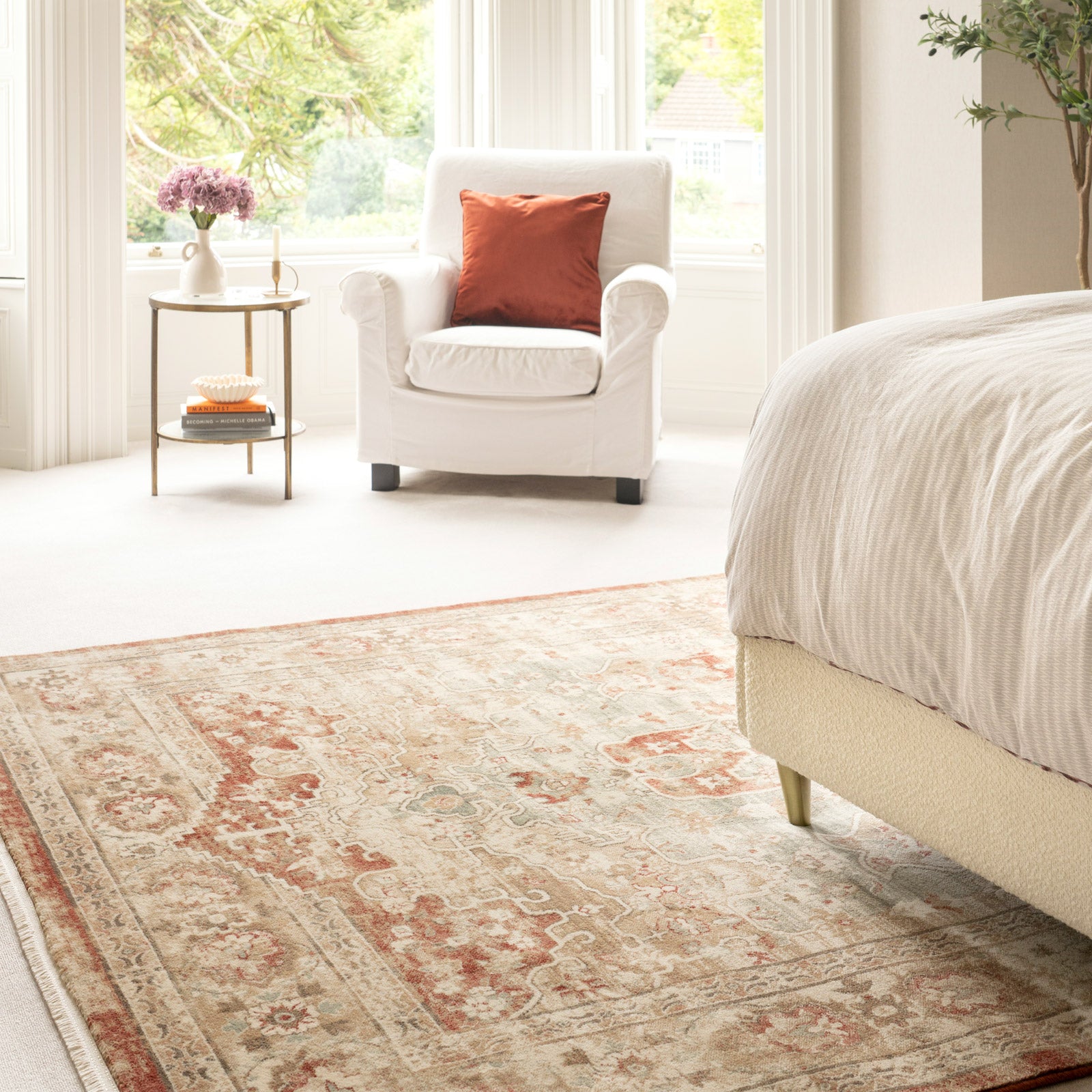 Traditional Plush Terracotta Rug - Selma