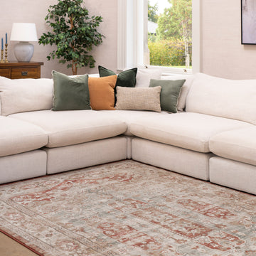 Traditional Plush Terracotta Rug - Selma