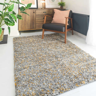 Ochre Luxurious Shaggy Living Room Rug