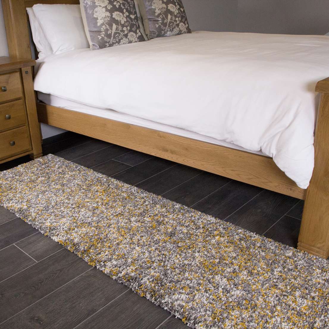 Ochre Luxurious Shaggy Living Room Rug