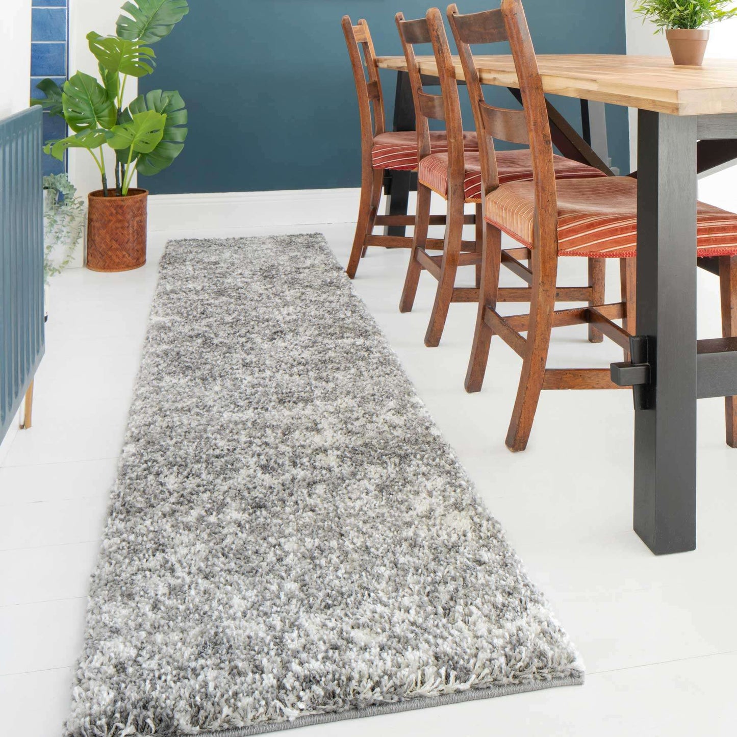 Silver Shaggy Rug for Living Room