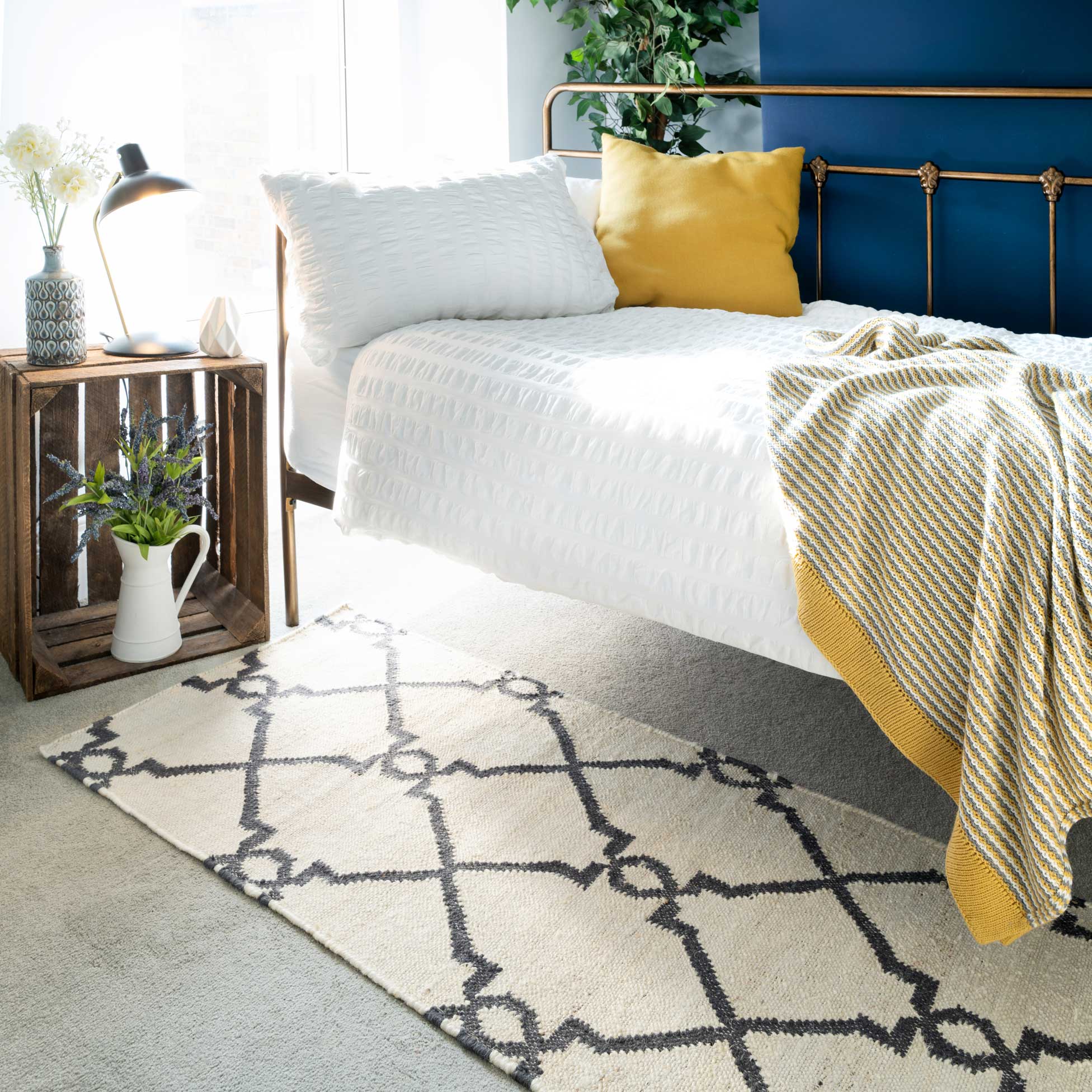 Cream Trellis Natural Jute Area Rug - Trellis | Living Room Rugs ...