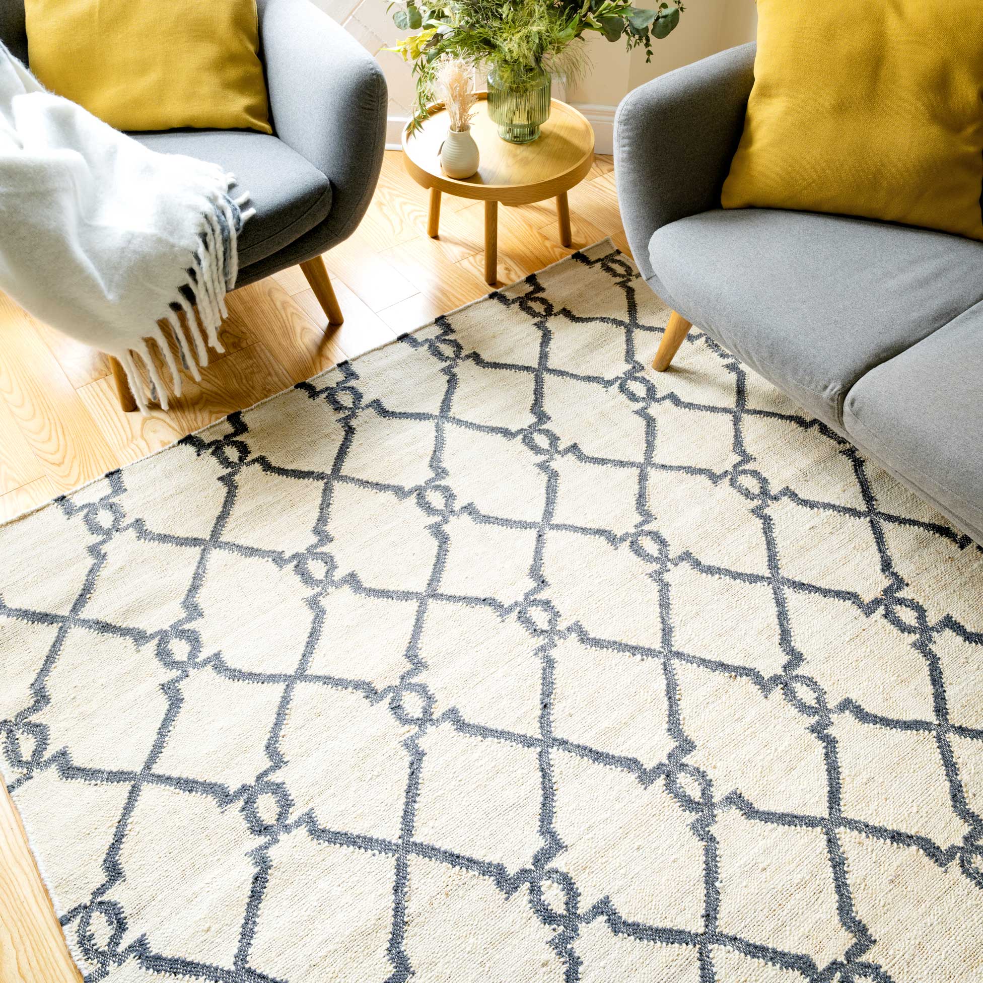 Cream Trellis Natural Jute Area Rug - Trellis | Living Room Rugs ...