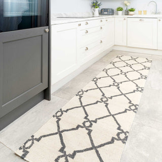 Cream Trellis Natural Jute Area Rug - Trellis