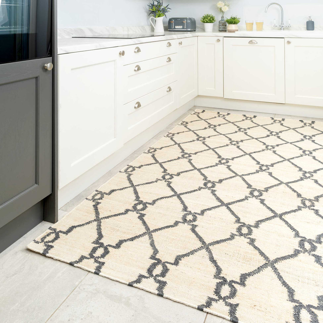 Cream Trellis Natural Jute Area Rug - Trellis | Living Room Rugs ...