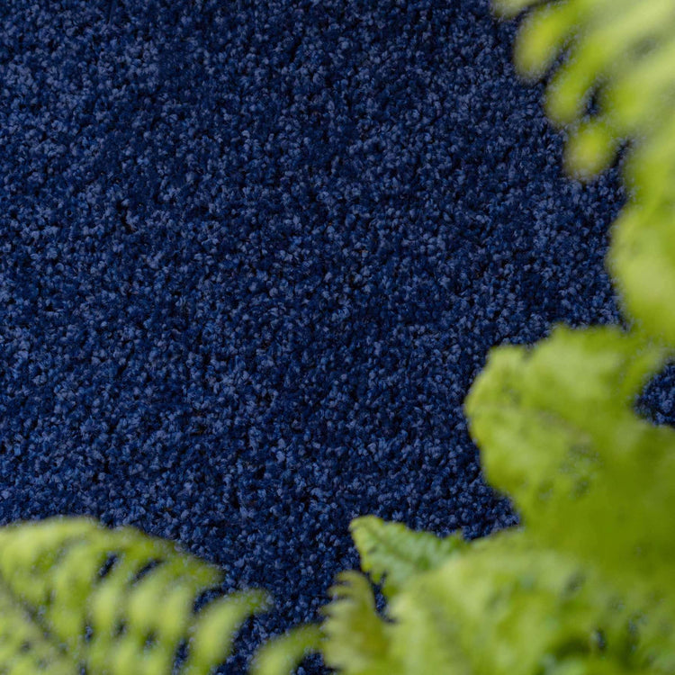 Navy Blue Shaggy Runner Rug