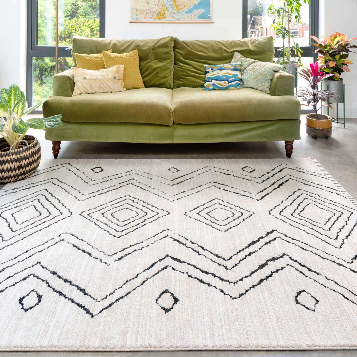Cosy Soft Underfoot Cream Moroccan Berber Bedroom Rug