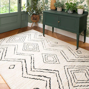 Cosy Soft Underfoot Cream Moroccan Berber Bedroom Rug