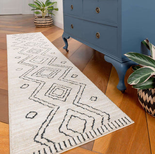 Cosy Soft Underfoot Cream Moroccan Berber Bedroom Rug
