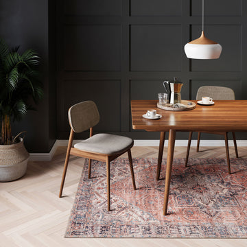 Flatwoven Washable Terracotta Medallion Area Rug - Neeve