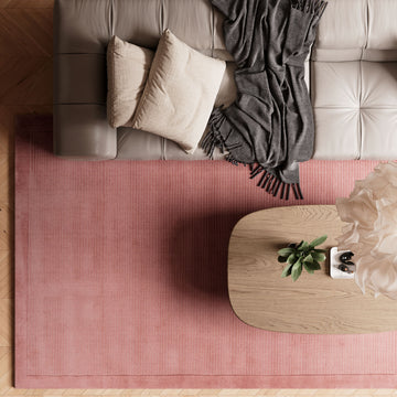 Blush Bordered Wool Rug - Olann Blush