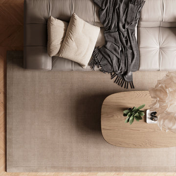 Grey Bordered Wool Rug - Olann Grey