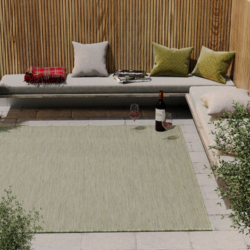 Mottled Olive Green Outdoor Rug - Patio