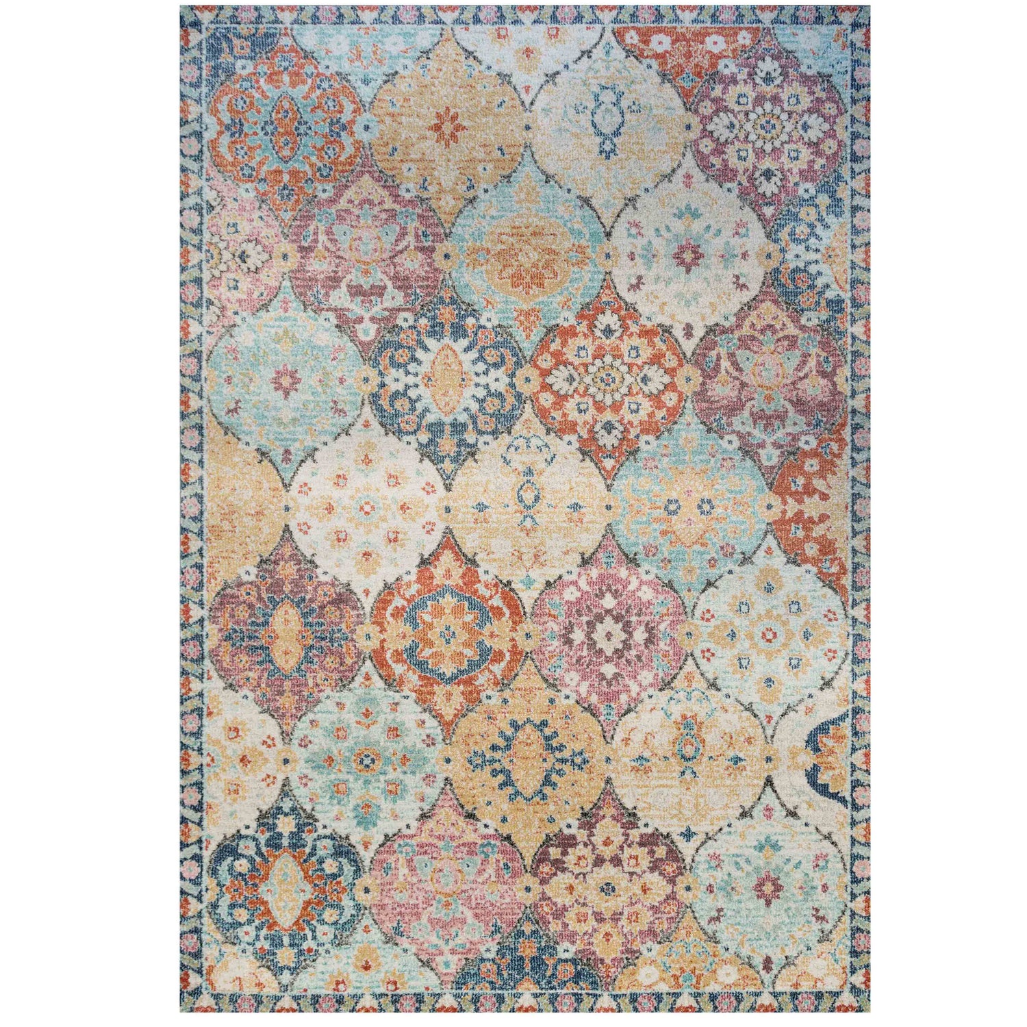 Soft Moroccan Colourful Living Room Area Rug