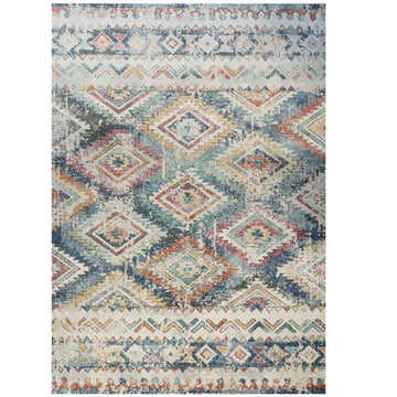 Soft Abstract Diamond Multicolour Living Room Rug