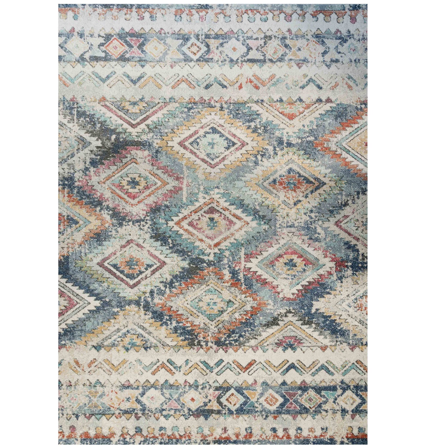 Soft Abstract Diamond Multicolour Living Room Rug