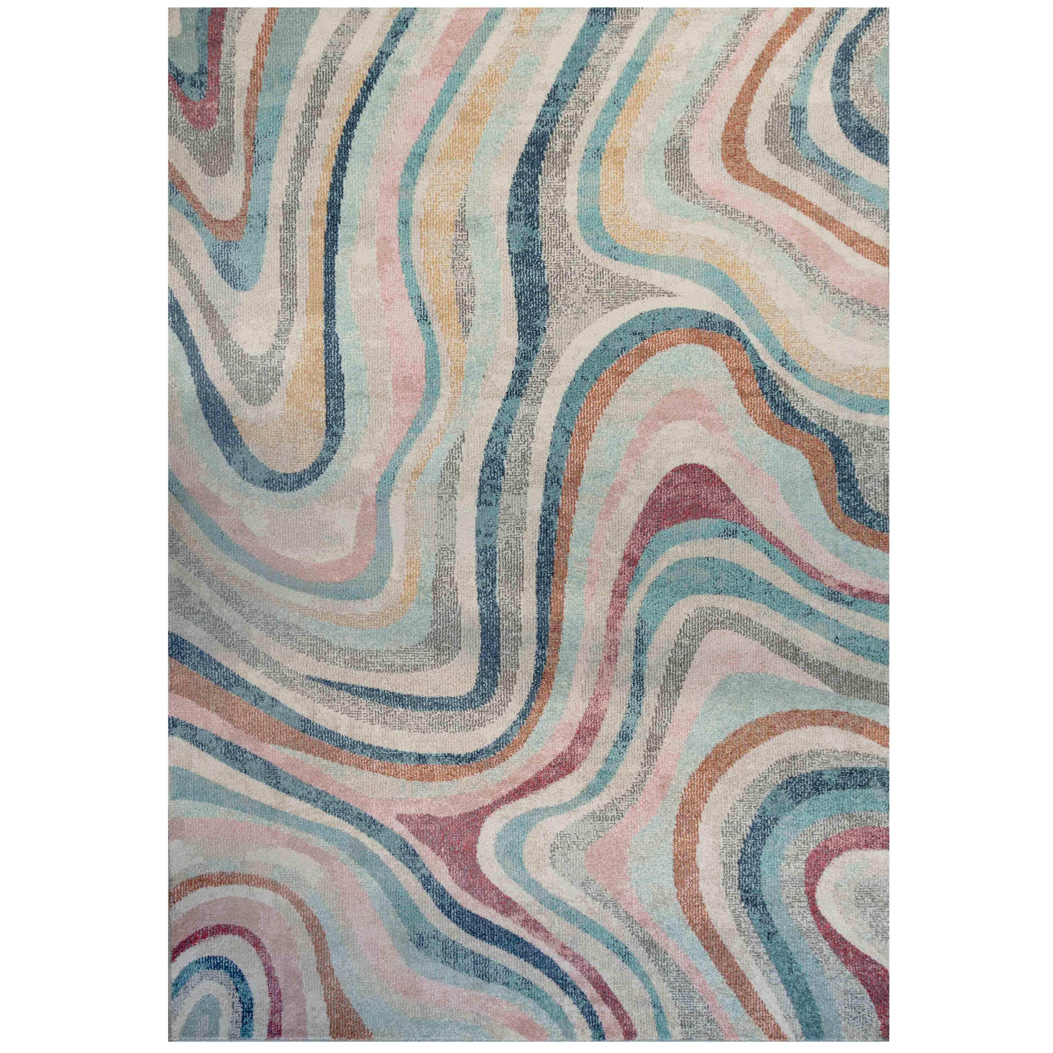 Soft Abstract Marbled Multicolour Living Room Rug - Matki | Living Room ...