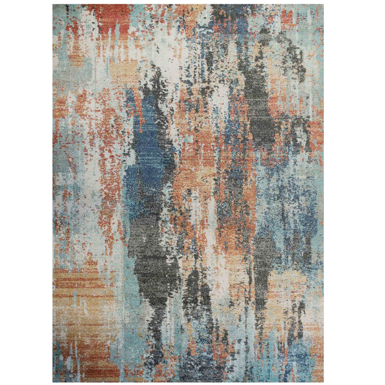 Soft Abstract Distressed Multicolour Living Room Rug - Moore | Living ...