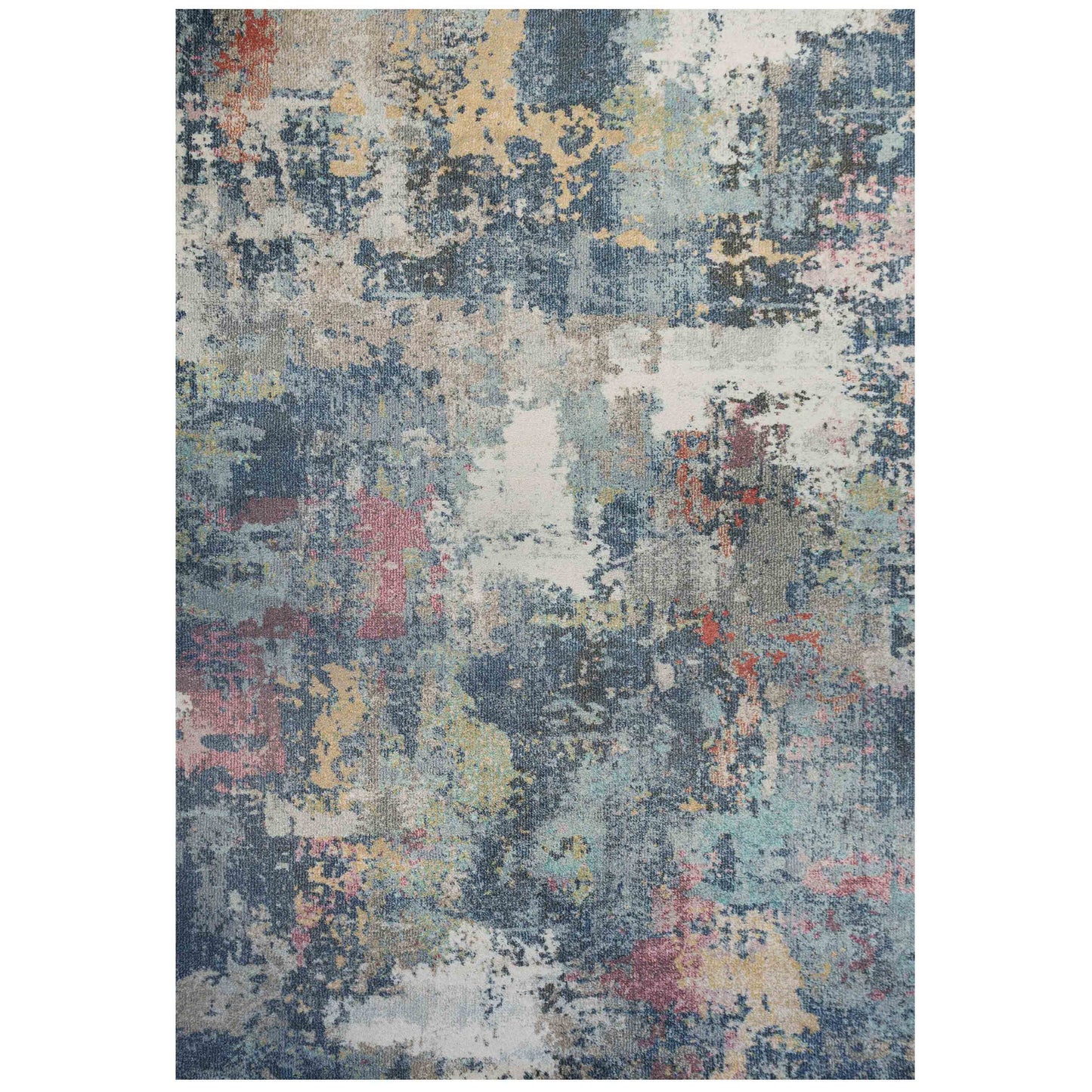 Soft Abstract Distressed Multicolour Living Room Area Rug
