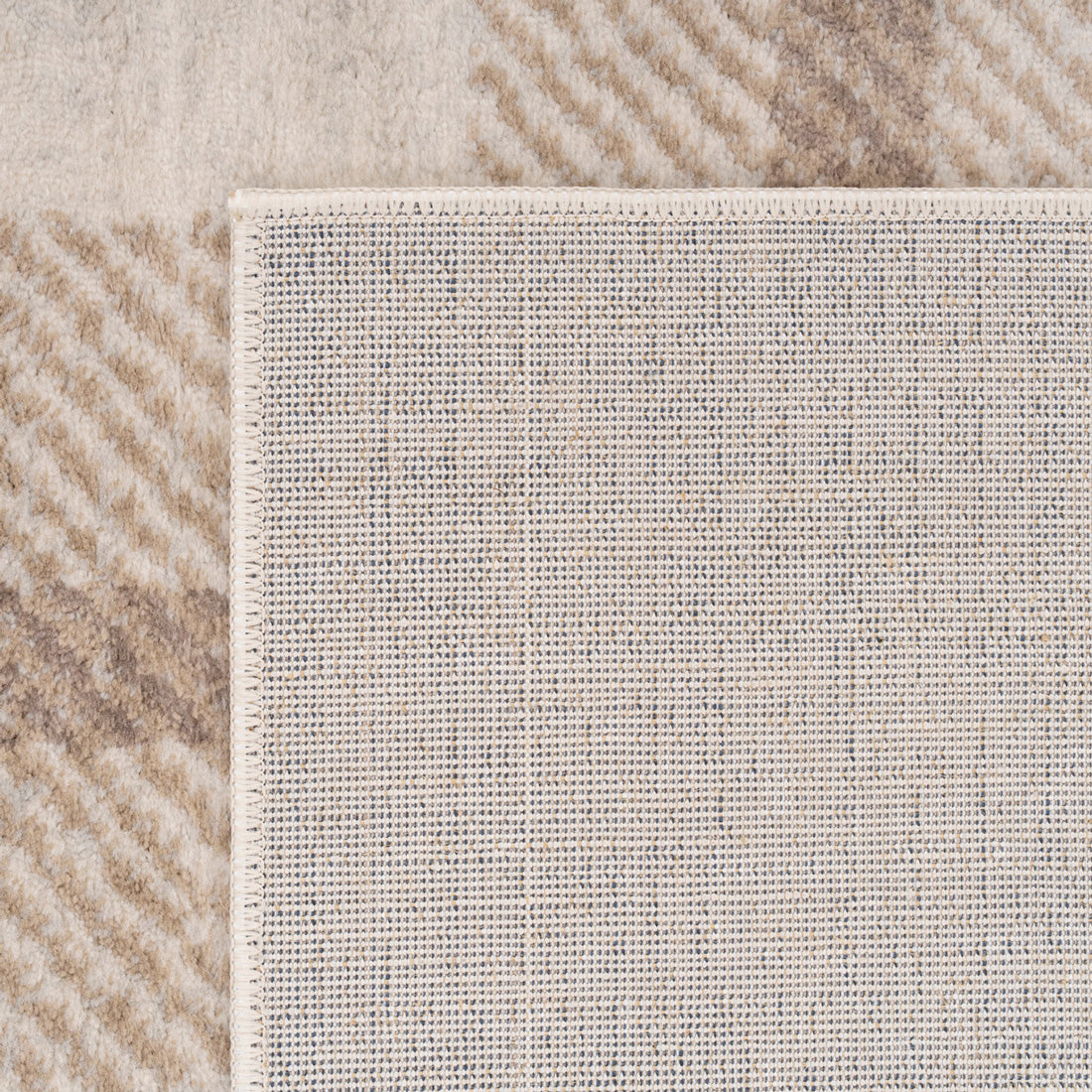 Neutral Cream Beige Tartan Rug - Angus