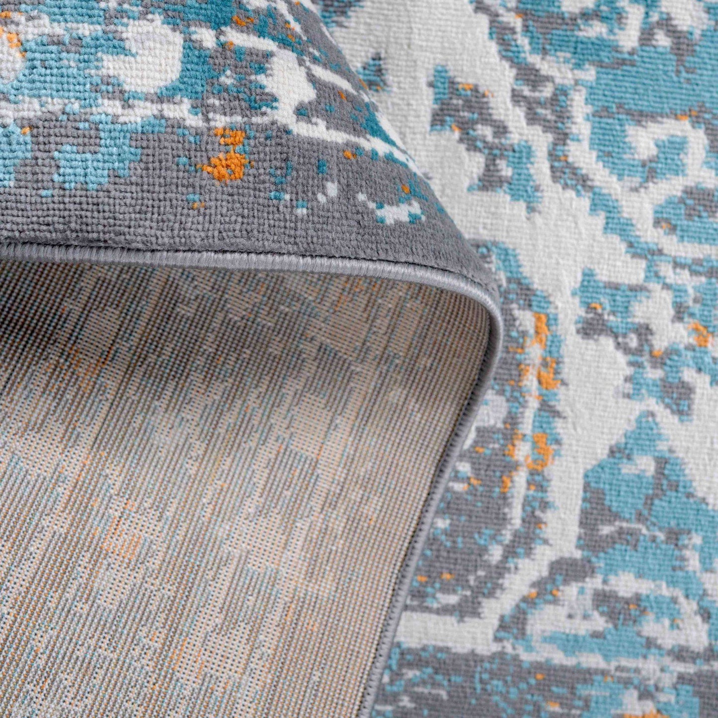 Faded Distressed Light Blue Grey Oriental Pattern Rug | Living Room ...