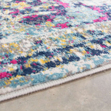 Faded Distressed Colourful Oriental Pattern Runner  Rug