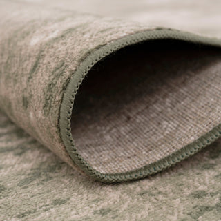 Muted Green Abstract Area Rug - Jasper