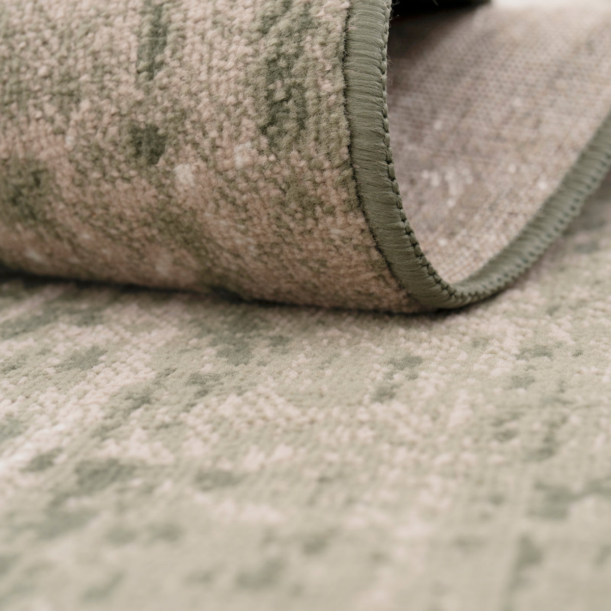 Muted Green Abstract Runner - Jasper