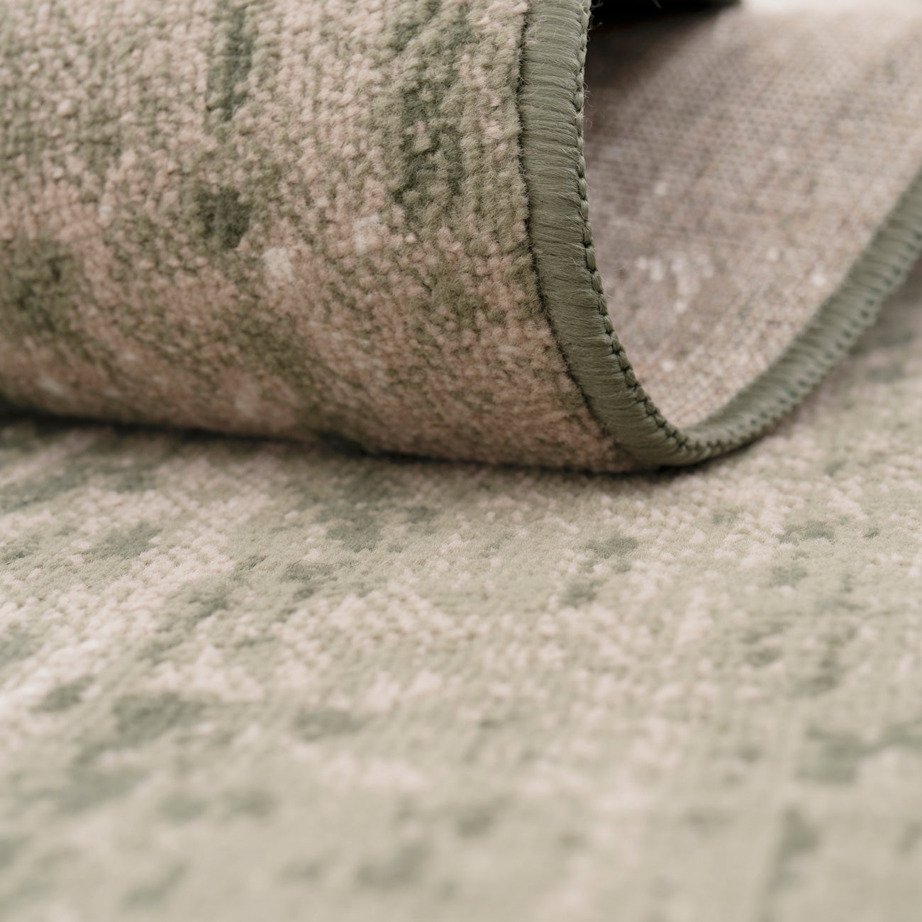 Muted Green Abstract Runner - Jasper