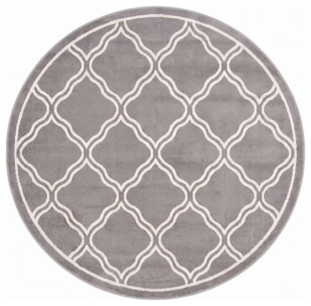 Dark Grey Trellis Living Room Rug