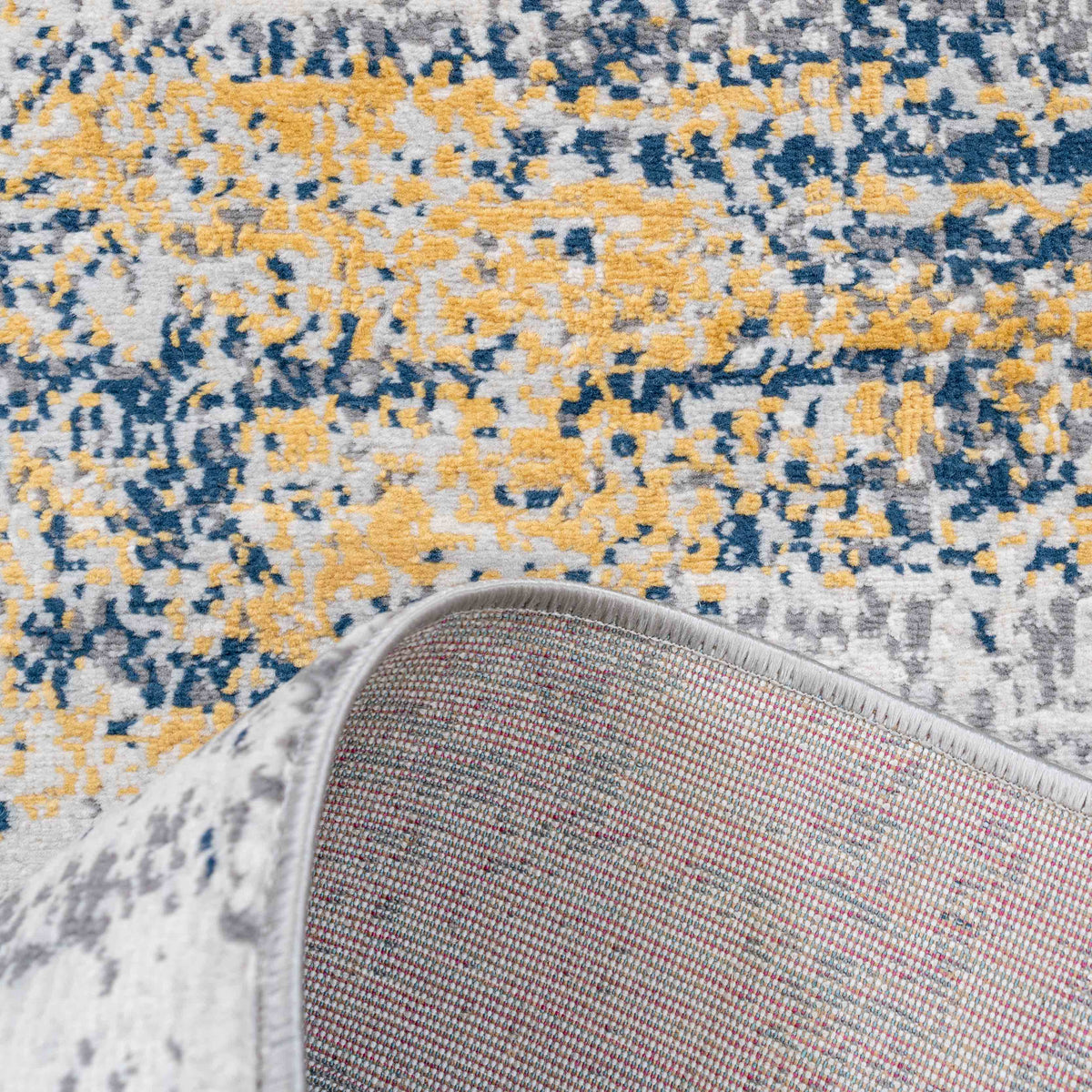 Distressed Ochre Yellow Pastel Soft Hall Runner Rug
