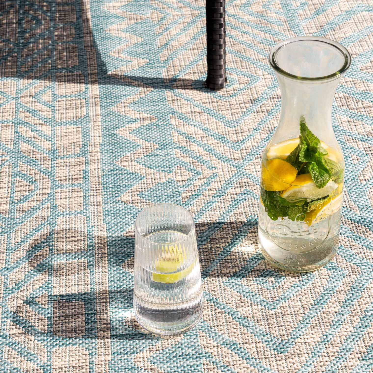 Light Blue Flatweave Indoor Outdoor Rug - Ruskin | Living Room Rugs ...