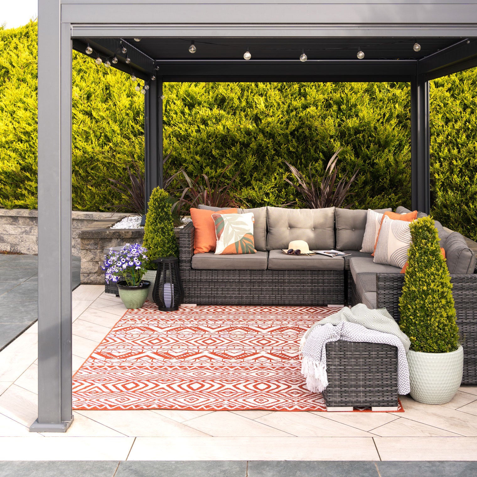 Dark Terra Flatweave Indoor Outdoor Rug - Ruskin