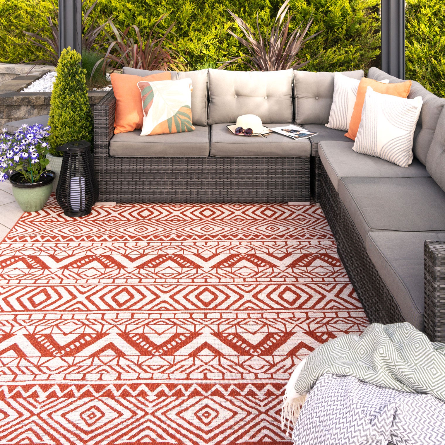 Dark Terra Flatweave Indoor Outdoor Rug - Ruskin