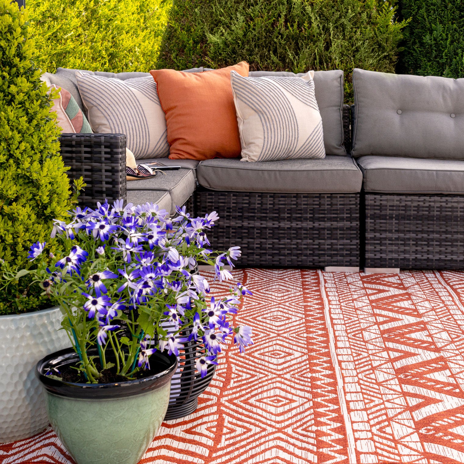 Dark Terra Flatweave Indoor Outdoor Rug - Ruskin