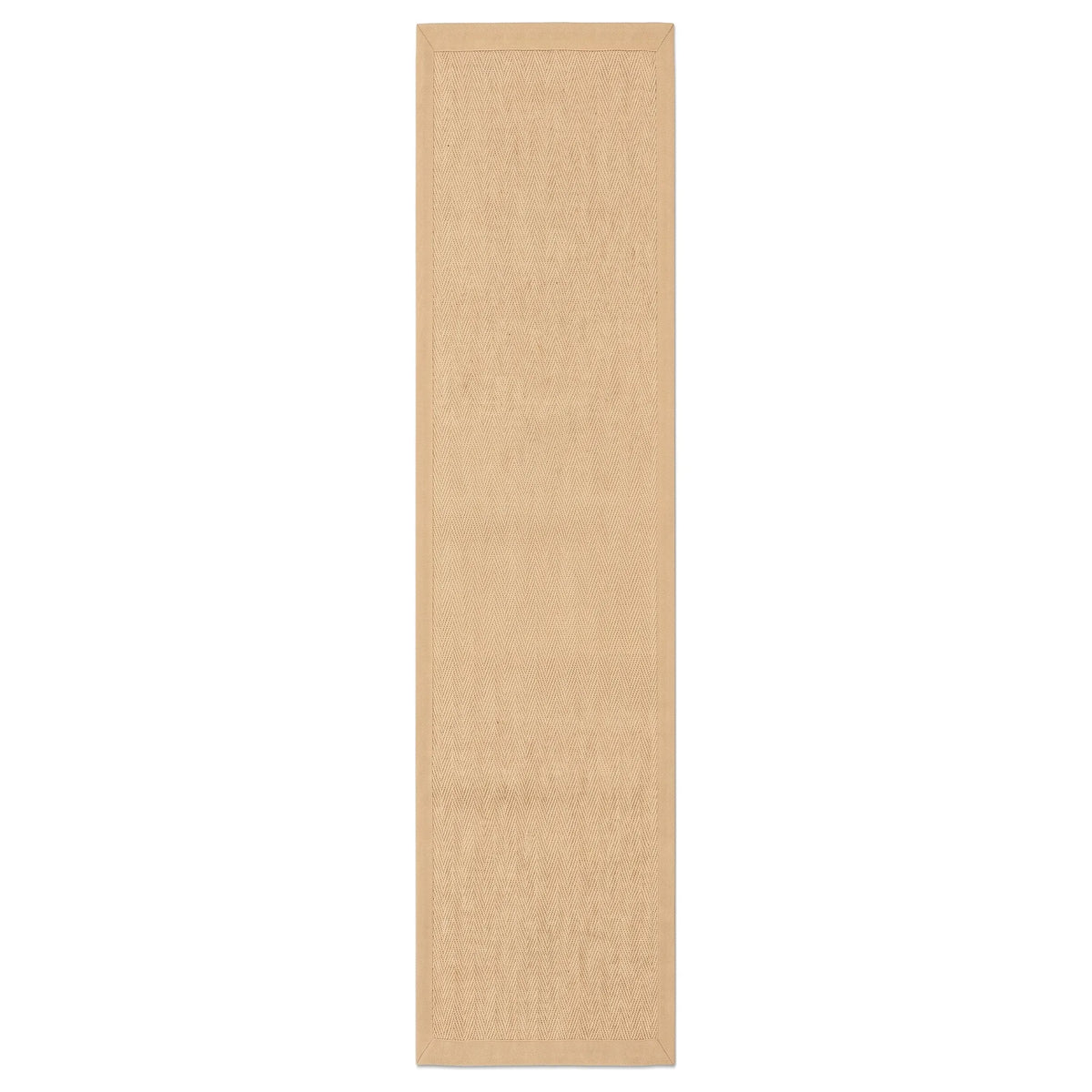 Beige Cotton Border Natural Jute Hallway Runner Rug