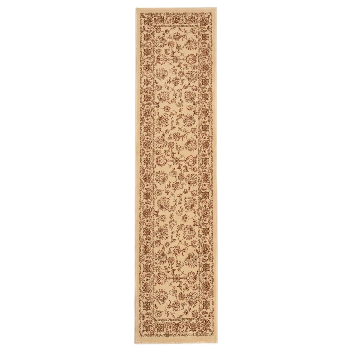 Traditional Cream Motif Runner Rug